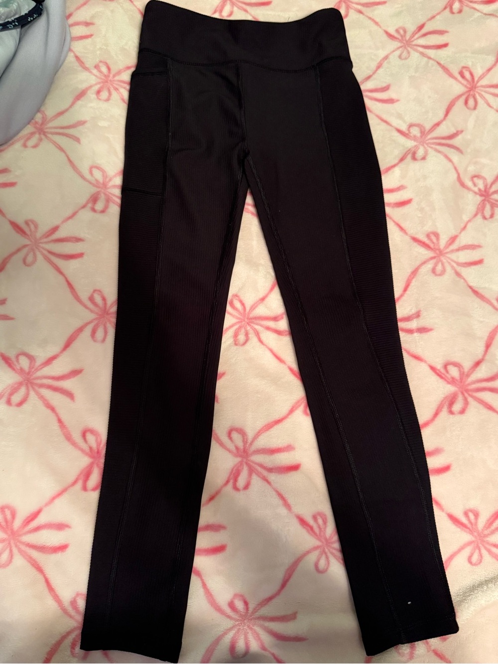 tek gear Black Ribbed High-Waist Leggings